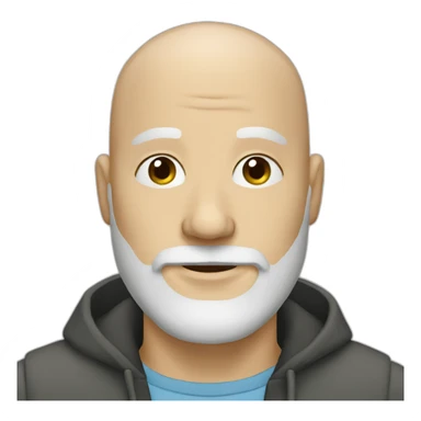 white bald male with beard sticker
