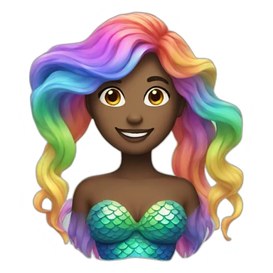 rainbow mermaid sticker