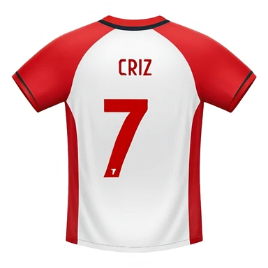 soccer jersey with number 7 and CR7 text sticker