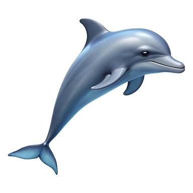 Cinematic Noble Dolphin Portrait Emoji, Poised and graceful, with a sleek, streamlined body of smooth, silvery-blue skin and a gentle, arched dorsal fin, deep, soulful eyes exuding intelligence, Simplified yet sharp and sophisticated features, highly detailed, glowing with a soft, aquatic luminescence, high shine, intelligent and elegant, stylized with an air of oceanic majesty, focused and fluid, soft glowing outline, capturing the essence of a watchful and confident marine guardian that seems ready to leap out of the screen with effortless authority! sticker