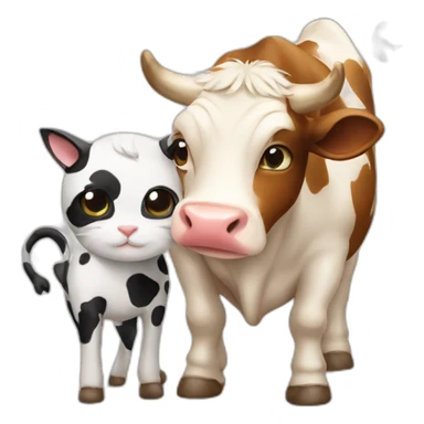 Cat and cow sticker