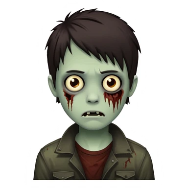 boy zombie with darkish brown hair emo sticker