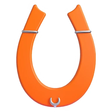 horseshoe, 3D, Hermès orange, matte finish, minimalist, no text sticker