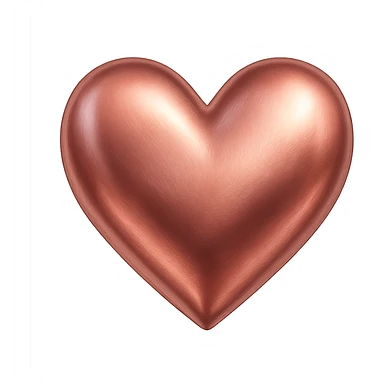 heart with a metallic rose finish, digital illustration, no background sticker