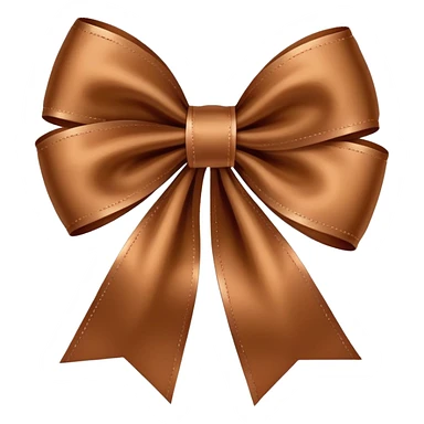 Brown bow ribbon sticker