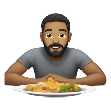 Lightskin man with beard eating food  sticker