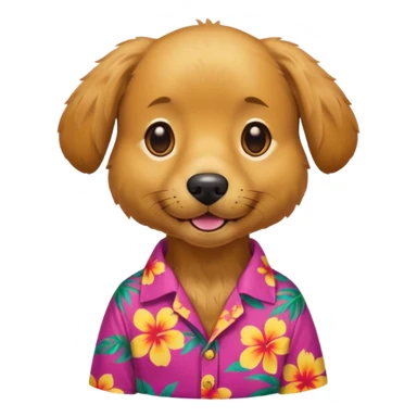 Dog – wearing colorful aloha shirt sticker