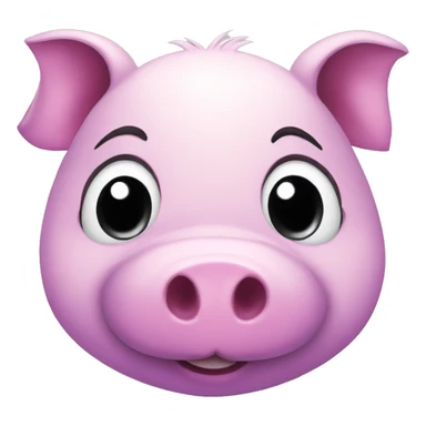 Big cute purple pig  sticker