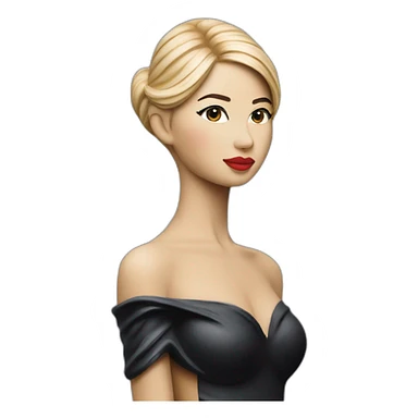 Shy Ivanka trump tall figurine side view in body paint sticker