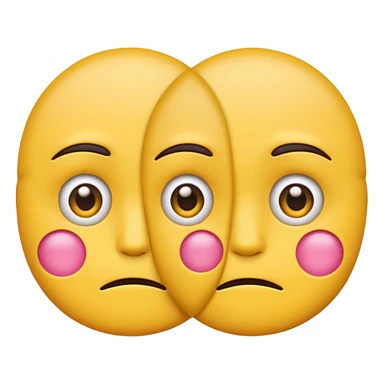 two emojis not happy stuck together no pink cheeks sticker