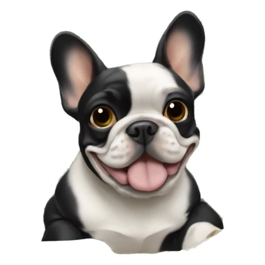 Black-and-tan French bulldog on pile of money  sticker