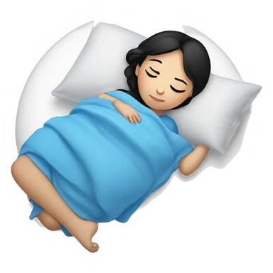 Sleeping girl with black hair and blue eyes  sticker