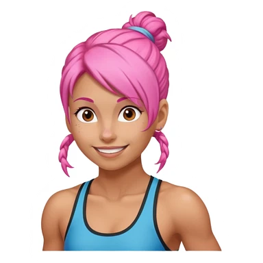climber woman with pink bun hair sticker