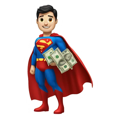 Superman with bag of money sticker