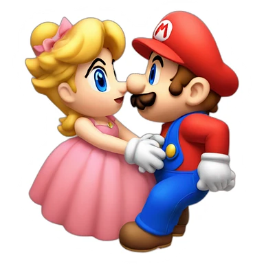 Mario kiss peach  sticker