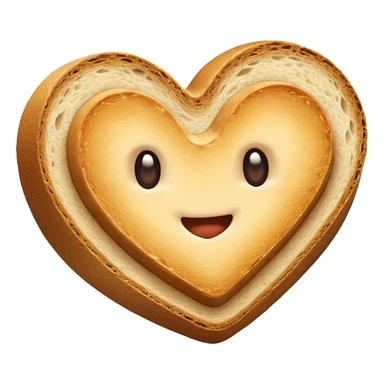 A heart on bread sticker