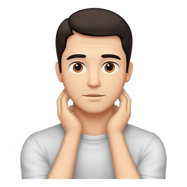 Man with hands on neck sticker