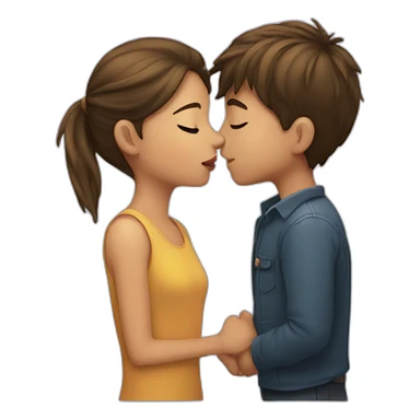 A girl kissing a boy sticker