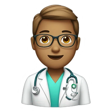 Nurse boy with glasses  sticker