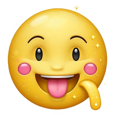 hungry emoji with sparkles sticker