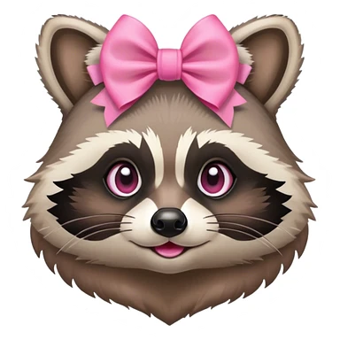 Loving raccoon with pink bow on head sticker