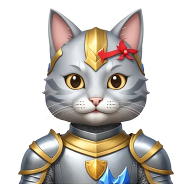 cat knight portrait sticker