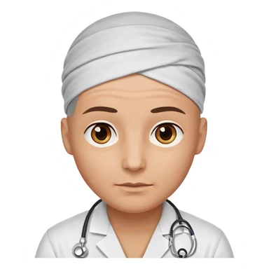 bald doctor with bandanna sticker