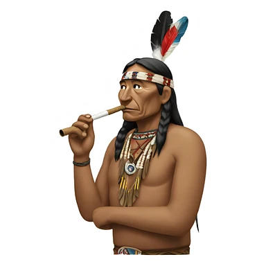 Native American Indiana smoking peace pipe sticker