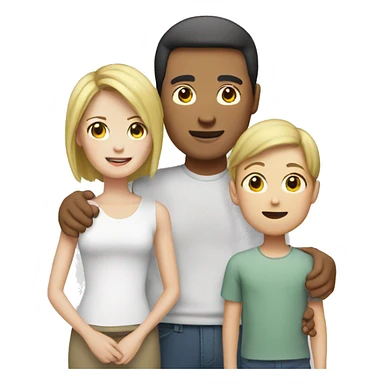 Asian dad and white mom with white teenager  sticker