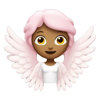 Light pink star with white angel wings sticker