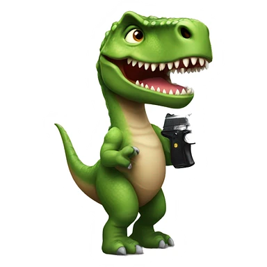 Dinosaur with a gun sticker
