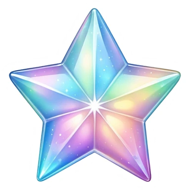 Sparkly glossy Pastel iridescent glass crystal estrella sticker