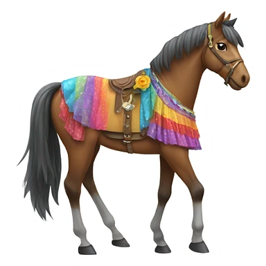 horse wearing a skirt sticker
