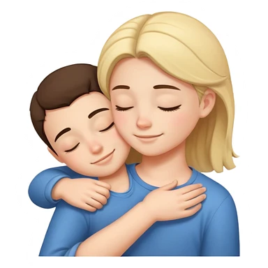 a girl sleeping on boy's shoulder with smile sticker