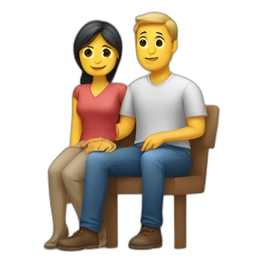 Une femme assise sur un homme sticker