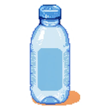 water bottle with blue cap sticker
