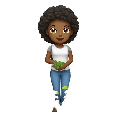 Girls grow plants sticker