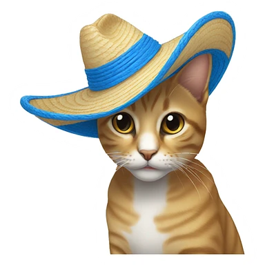 gato sombrero azul sticker