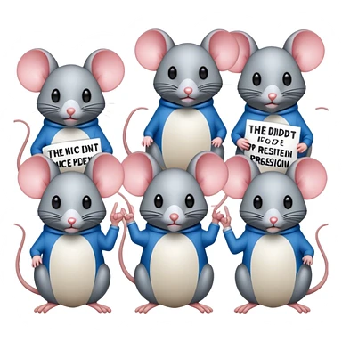 Transgenic mice with protest signs saying “The mice didn’t transition Mr. President” sticker