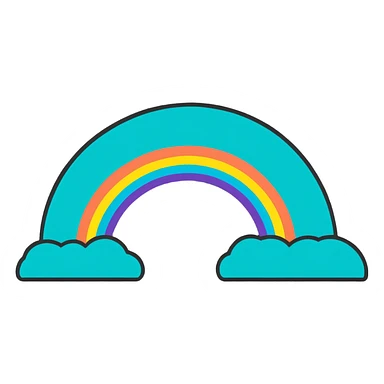 Afe all turquoise rainbow sticker