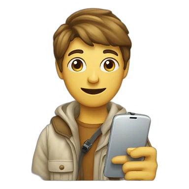 Chat qui scroll sur son téléphone  sticker