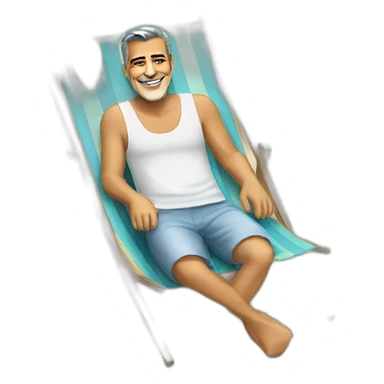 George Clooney in the beach sticker
