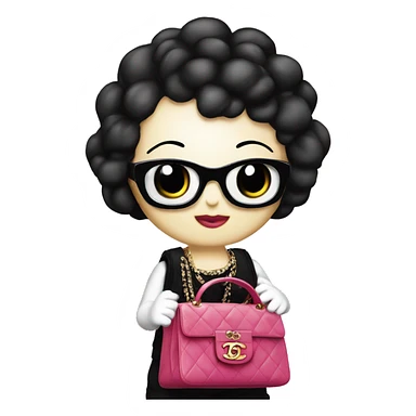 Hello Kitty with a black bag Timeless Chanel sticker
