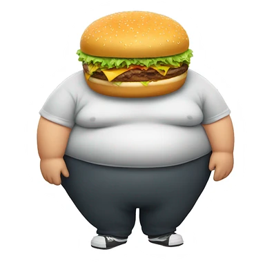 fat person with a burger  sticker