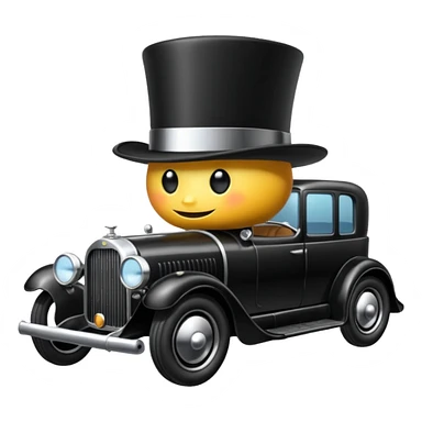 A car in a tophat sticker