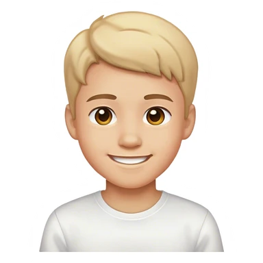 smiling boy in white shirt sticker