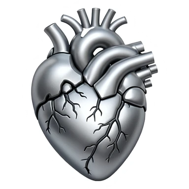 Silver Anatomical Heart sticker
