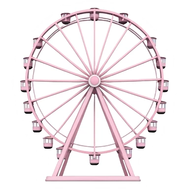 mix light pink and white theme park Ferris wheel sticker