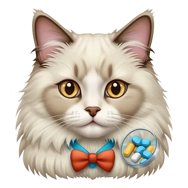 Adult ragdoll cat selling pills  sticker