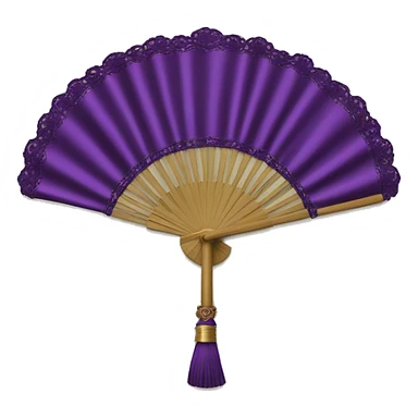 dark purple rococo hand fan sticker